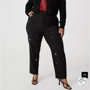 Torrid Studio Modern Straight Embellished High-Rise Pant